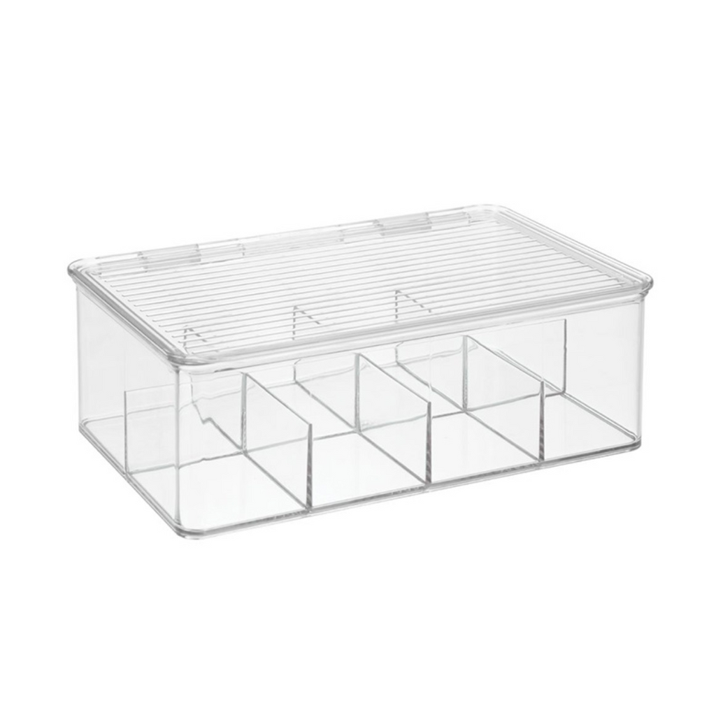 ARTIBY Clear Tea Lade Organizer | 2 Tier Clear Stapelbare Opslag Organizer Container, Thee Zakken Organizer Thee Zakken Opbergkast En Teller Kan Theezakjes, Koffie Pod, Suiker
