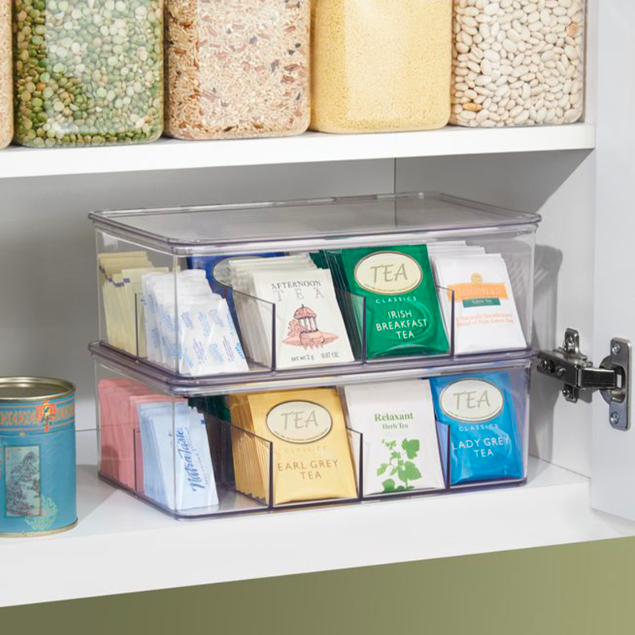 mDesign Keukenorganizer met 3 schuifladen, ideaal als theebox voor het mDesign Keukenorganizer met 3 schuifladen, ideaal als theebox voor het